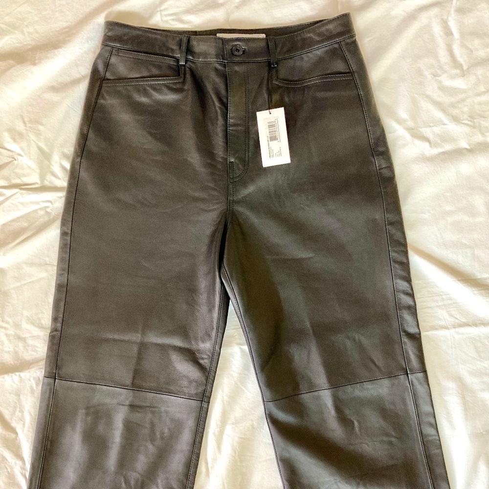 $895 Proenza Schoeler White Label  Leather Culottes Pants Trousers  10 M L